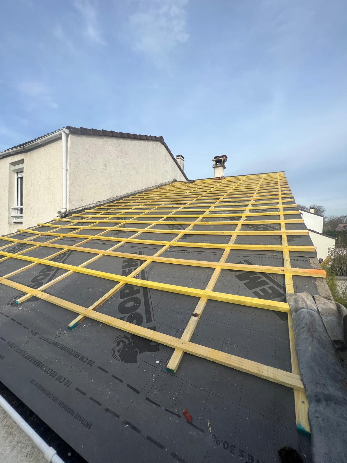 Photographie avant un chantier Axelle Couverture à Milly-la-Forêt